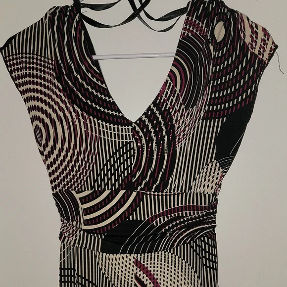 Bisou Bisou Black and White Sheath Dress with Flutter Cap Sleeves - Picture 5 of 7